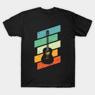 Vintage Style Classical Guitar Retro Colors T-Shirt